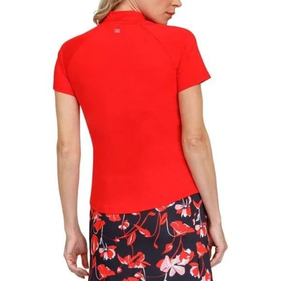 Tail Activewear Women's Short Sleeve Raglan Chest Insert Golf Top New - Picture 2 of 4